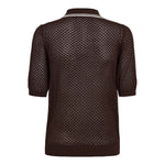 LueCC Pointelle Polo Knit - Dark Brown - Co'couture
