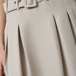 LunaCC Belt Pleat Skirt - Taupe - Co'couture
