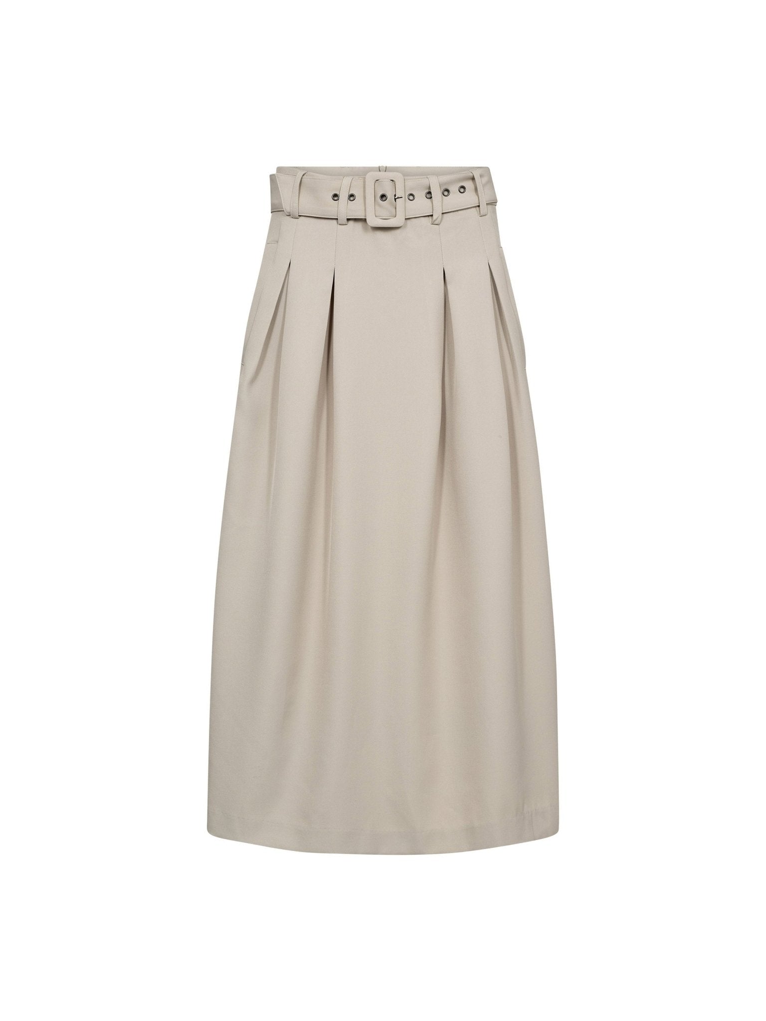 LunaCC Belt Pleat Skirt - Taupe - Co'couture