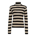 MasonCC Stripe RollNeck Blouse - BoneBlack - Co'couture
