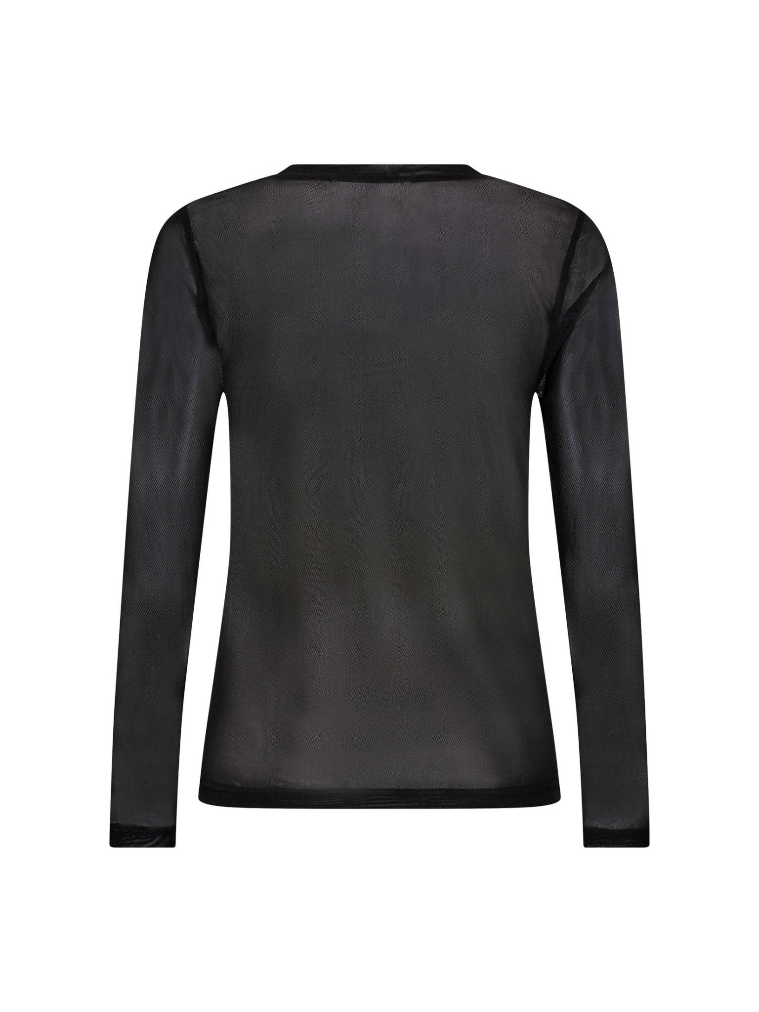 Mesh O - Neck Blouse - Black - Co'couture