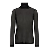 MeshCC Roll - Neck Blouse - Black - Co'couture