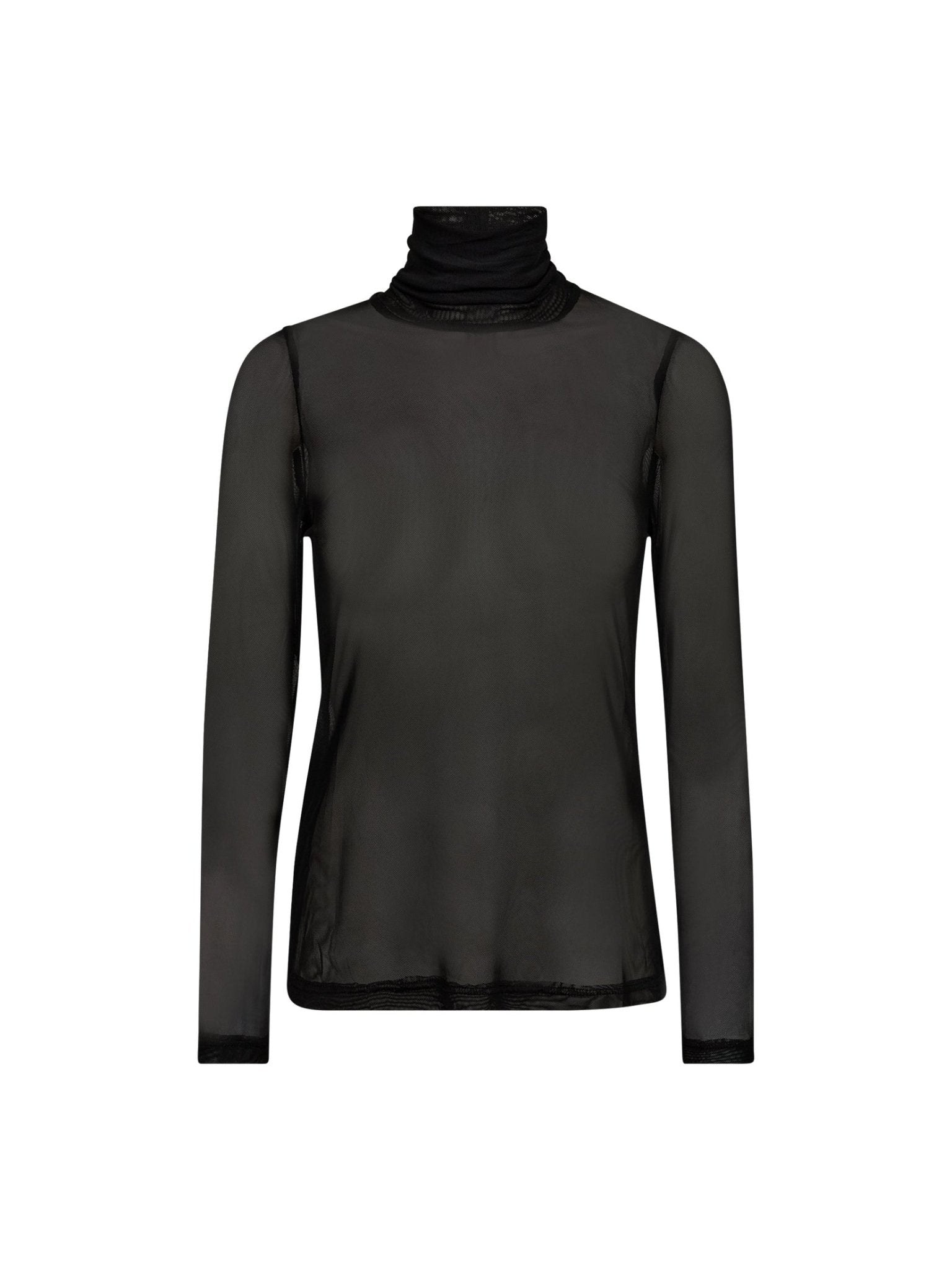 MeshCC Roll - Neck Blouse - Black - Co'couture