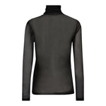 MeshCC Roll - Neck Blouse - Black - Co'couture
