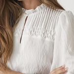 MollyCC Pintuck Flow Blouse - Off white - Co'couture