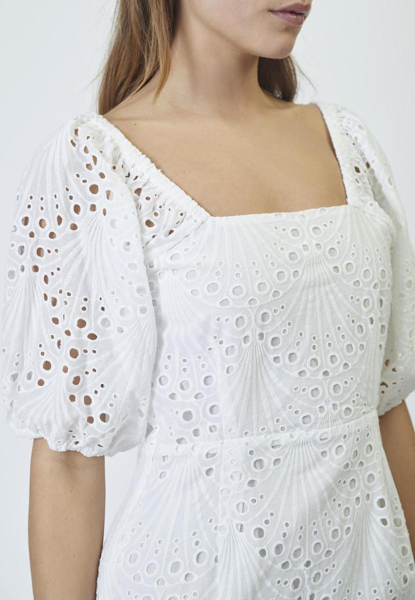 NayaCC Anglaise Knot Dress - White - Co'couture