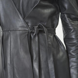 PhoebeCC Leather Wrap Dress - Black - Co'couture