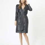 PhoebeCC Leather Wrap Dress - Black - Co'couture