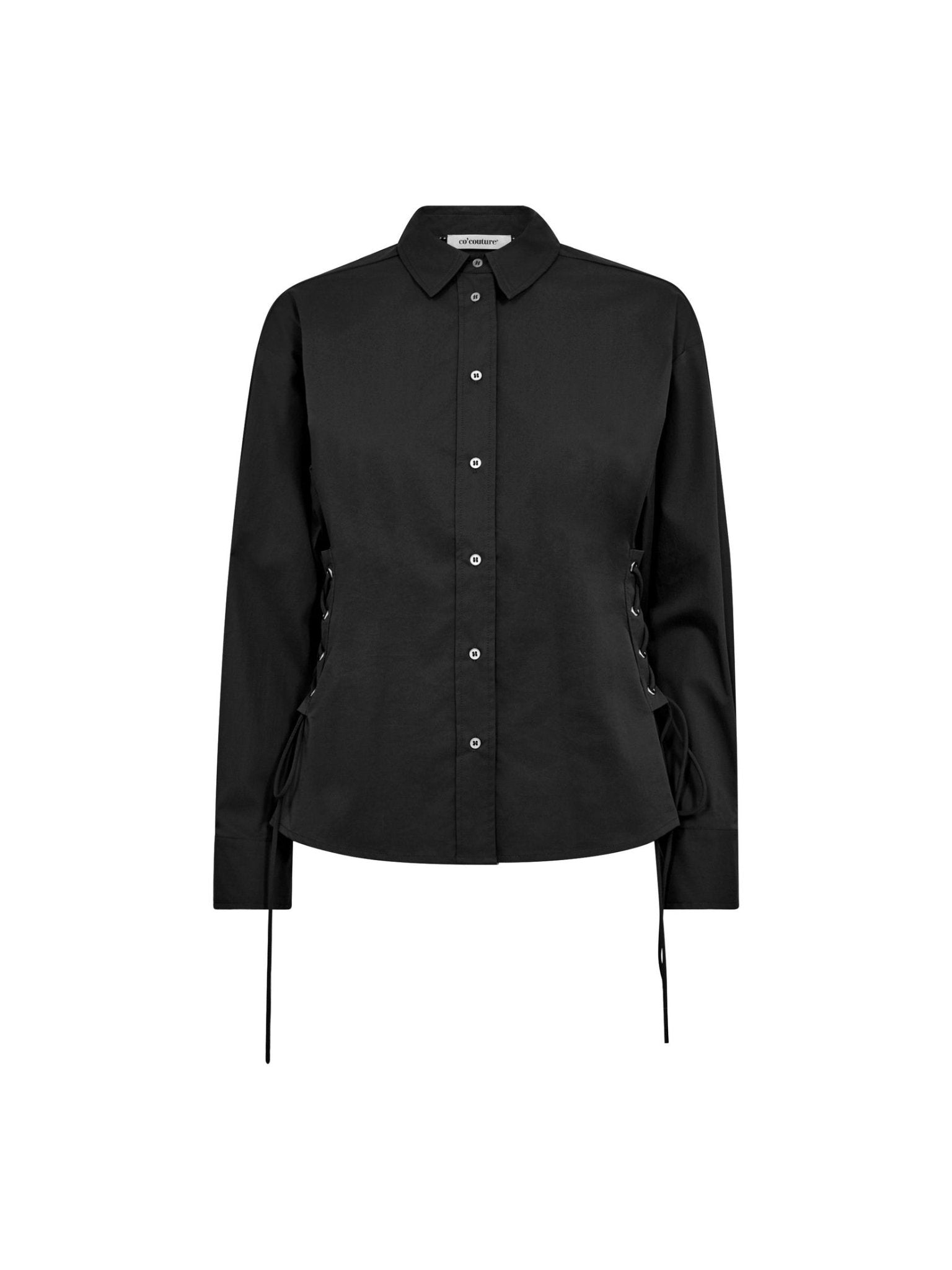 PoppyCC Eyelet Tie Shirt - Black - Co'couture