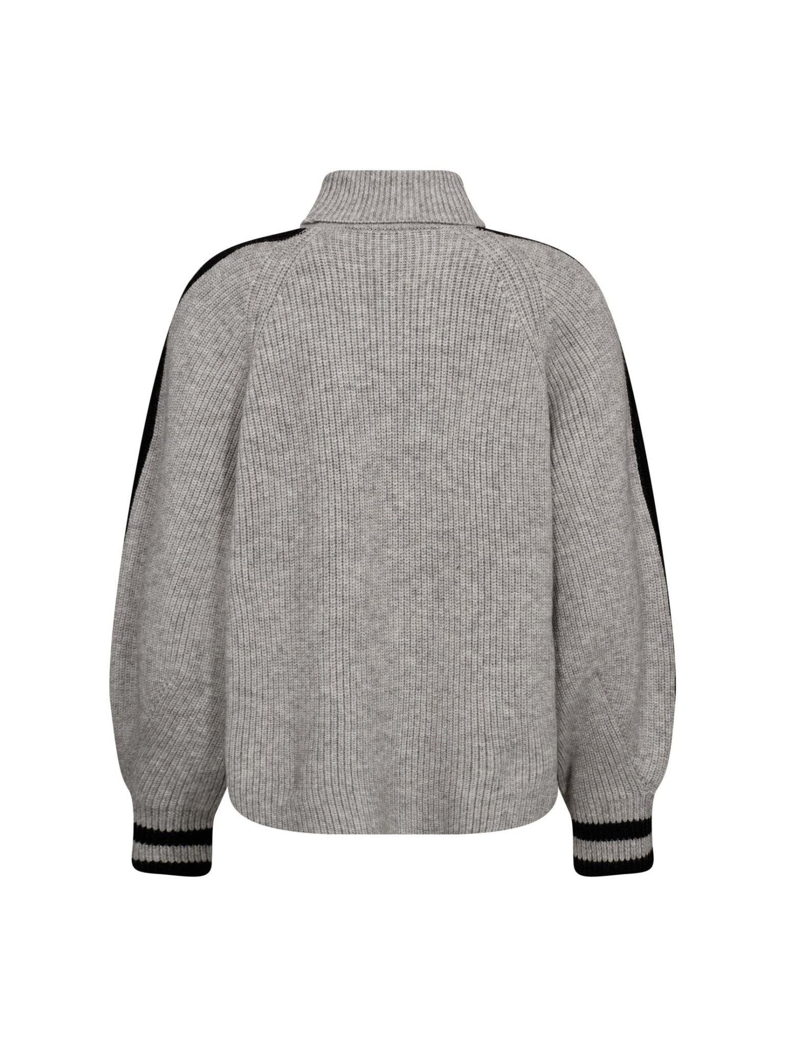 RowCC Roll Neck Rib Knit - Pale Grey - Co'couture