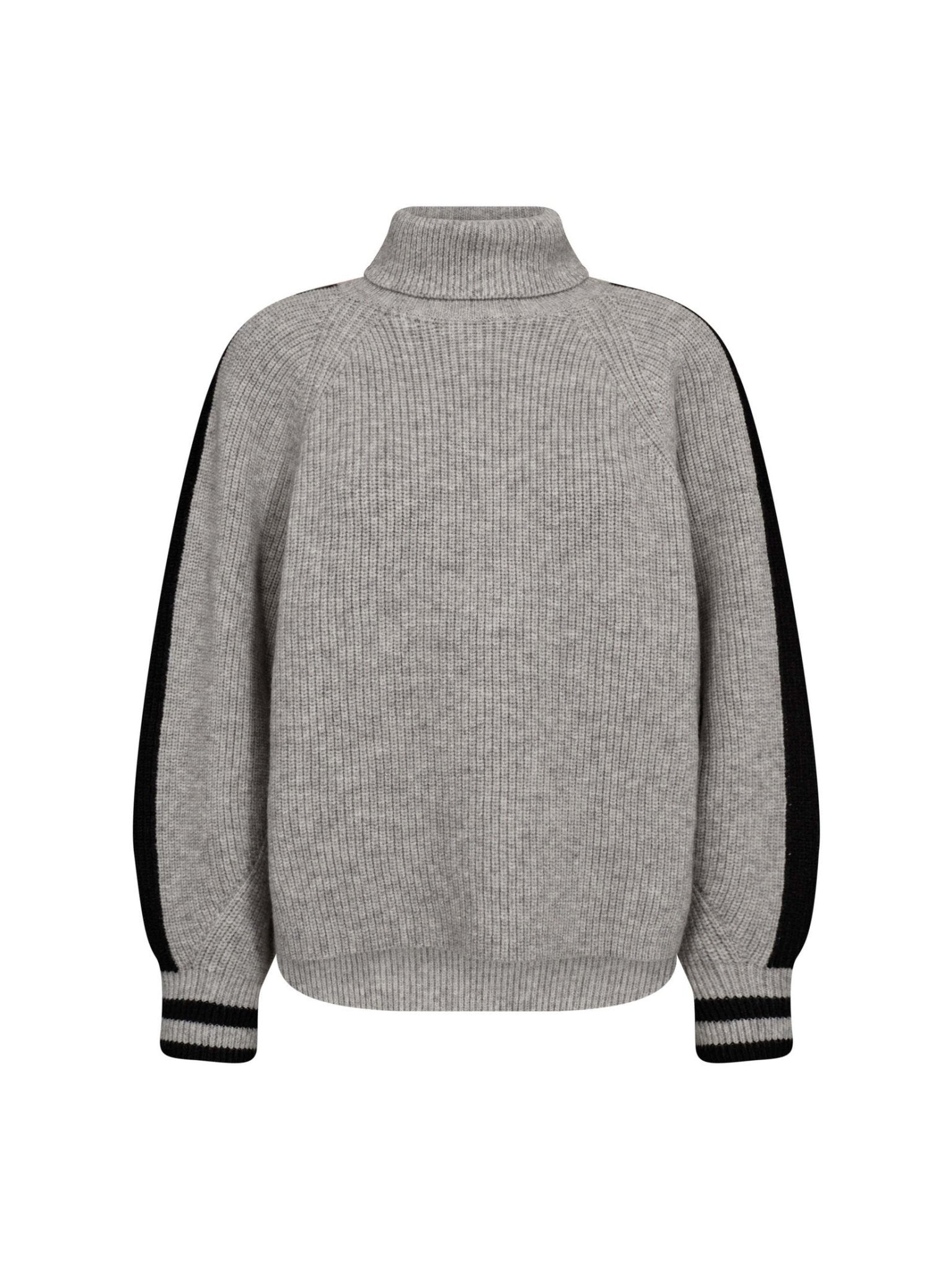 RowCC Roll Neck Rib Knit - Pale Grey - Co'couture