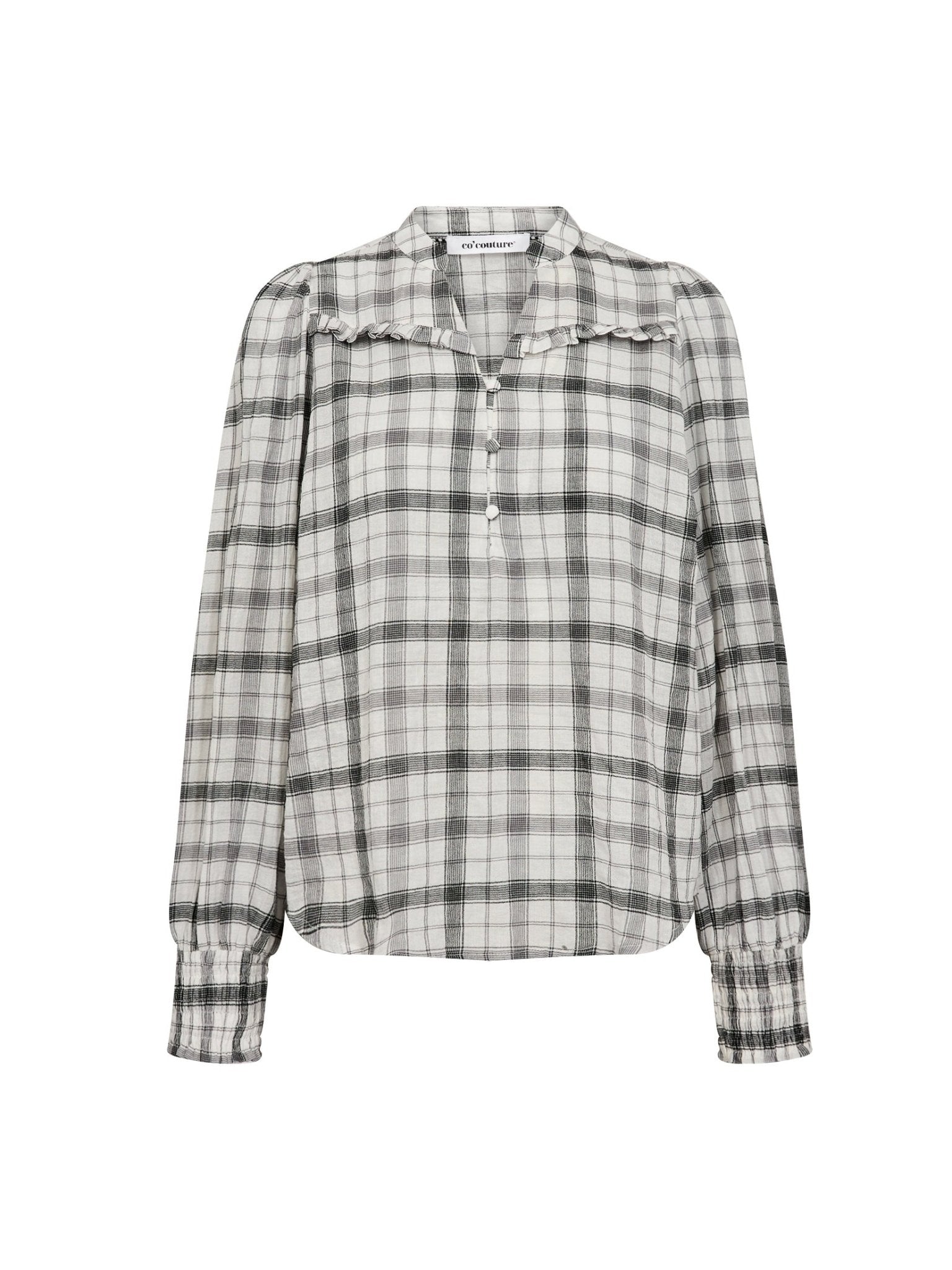 Sally Check V - Blouse - Off white - Co'couture