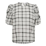 SallyCC Check SS Blouse - Off white - Co'couture