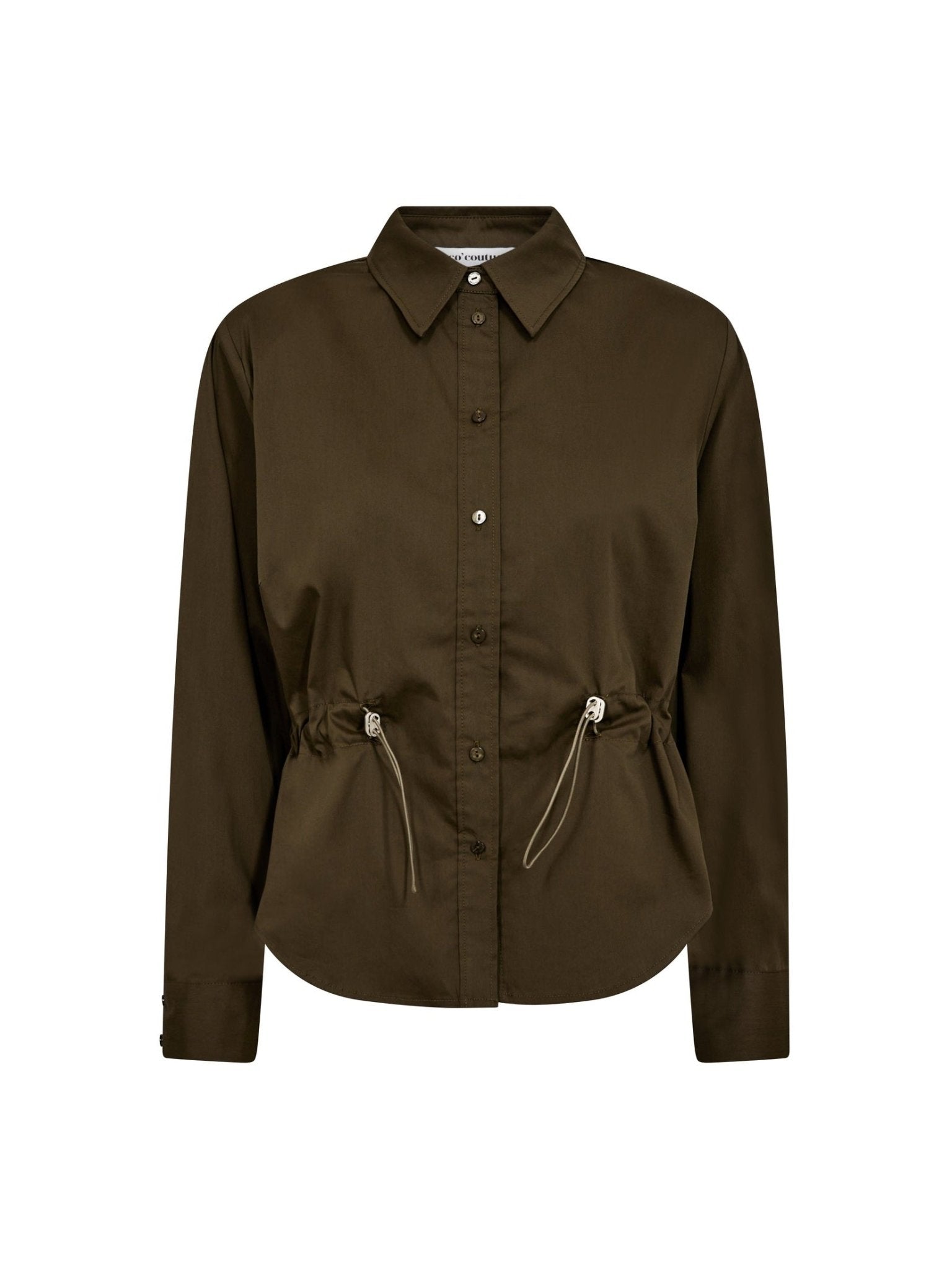 SannaCC Tie Waist Shirt - Military Olive - Co'couture