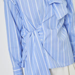 ShiraCC Stripe Bow Blouse - Pale Blue - Co'couture