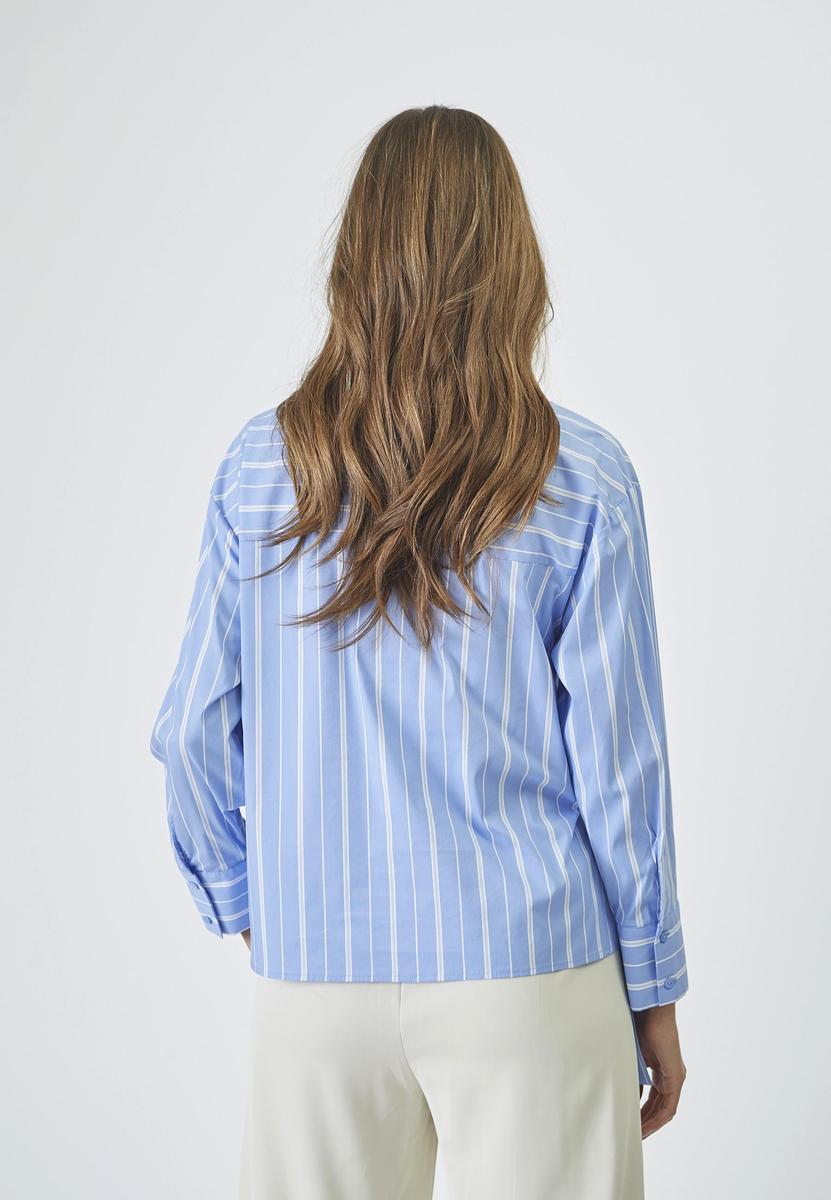 ShiraCC Stripe Bow Blouse - Pale Blue - Co'couture