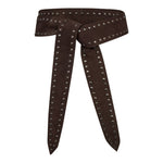SiennaCC Suede Leather Belt - Dark Brown - Co'couture