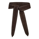 SiennaCC Suede Leather Belt - Dark Brown - Co'couture