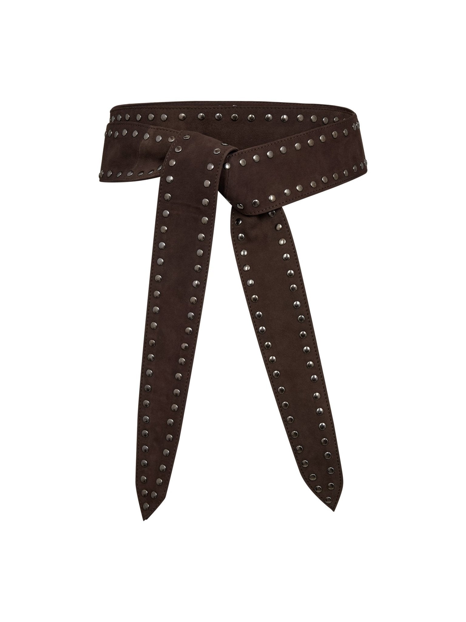SiennaCC Suede Leather Belt - Dark Brown - Co'couture