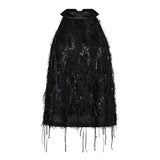 SillaCC Sequin Halter Top - Black - Co'couture
