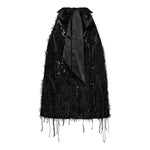 SillaCC Sequin Halter Top - Black - Co'couture