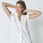 SuedaCC Frill Top - White - Co'couture