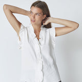 SuedaCC Frill Top - White - Co'couture