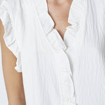 SuedaCC Frill Top - White - Co'couture