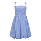 TeaCC Stripe Balloon Dress - Blue - Co'couture