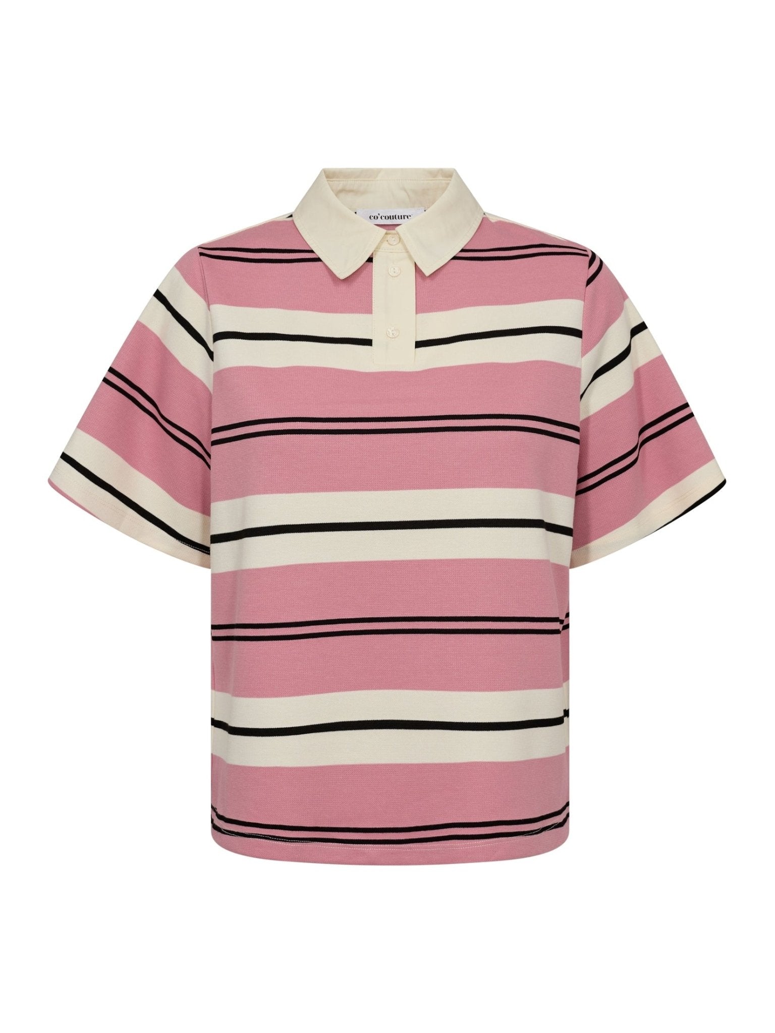 WhitneyCC Stripe Polo Tee - Candyfloss - Co'couture